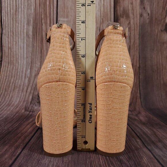 Sam Edelman Yaro 10m Peach Open Toe Adjustable Ankle Strap Leather Heeled Sandal - Picture 11 of 13